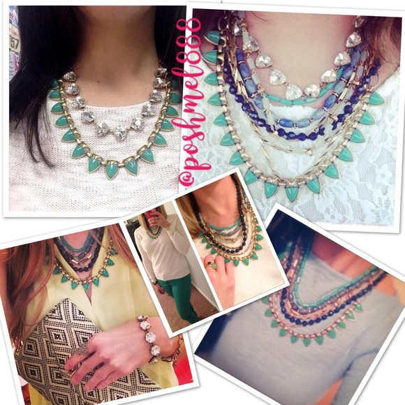 Stella & Dot | Ultra Versatile Gold + Blue + Lucky Green Stone Sutton Ne… - Picture 8 of 8